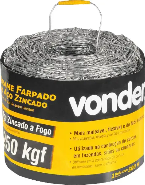 Arame farpado 250kgf rolo 500 metros VONDER — fotografia 2