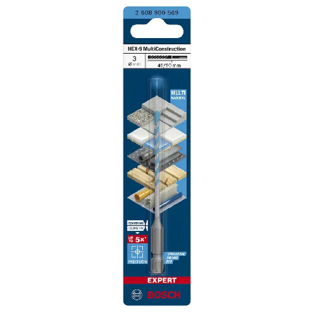 Broca HEX-9 3X45X90 multiconstruction Bosch — fotografia 3