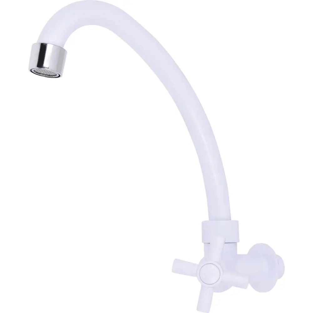 Torneira de parede com bica móvel 1/4 abs branco C66 Liege — fotografia de referência