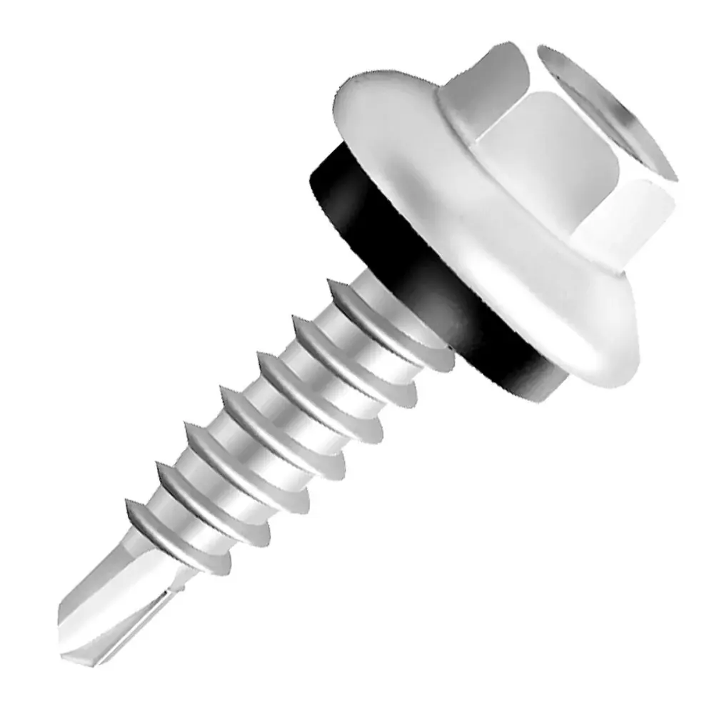 Parafuso para telha zincado N°3 5,5X1,1/2 200 peç branco Ciser — fotografia de referência