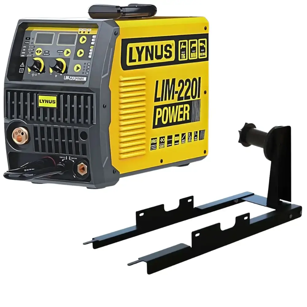 Solda mig/tig/eletrodo multiprocessos bivolt com suporte de arame 15KG Lynus — fotografia de referência