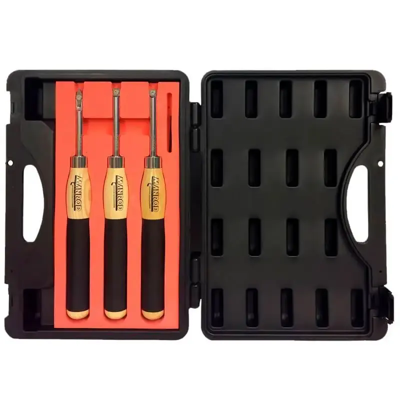 Jogo de 3 mini formões com insertos para tornear madeira MR-20201 Manrod — fotografia de referência
