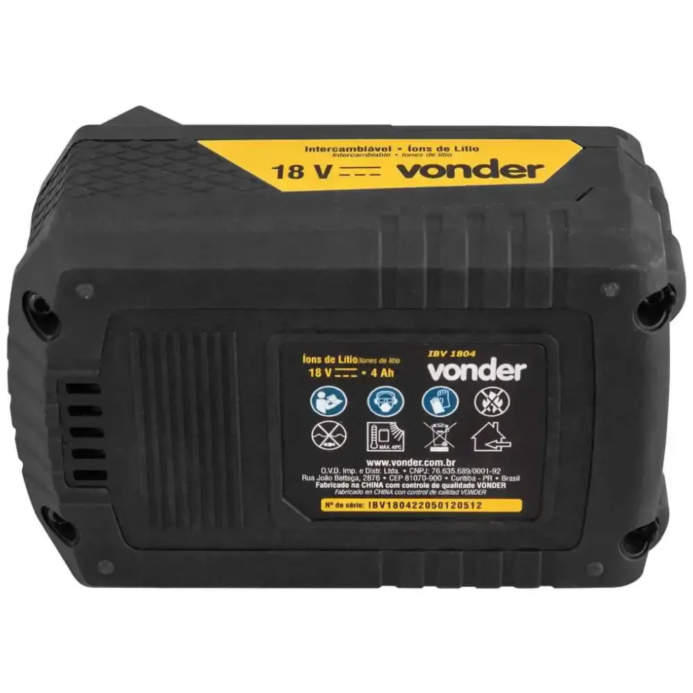 Bateria 18V íons de lítio 4AH IBV1804 Vonder — fotografia 5