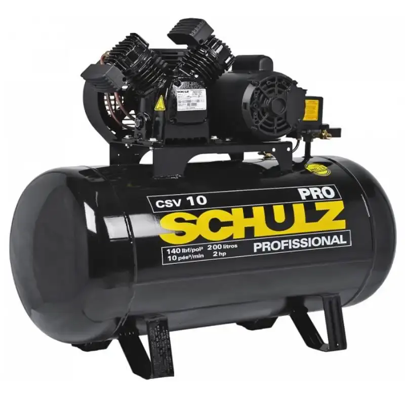 Compressor de ar 2,0 HP 10 pés 200 litros pro CSV 10/200 Schulz 110 V — fotografia de referência