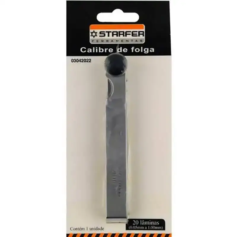 Calibre de folga com 20 lâminas aço Starfer — fotografia 4