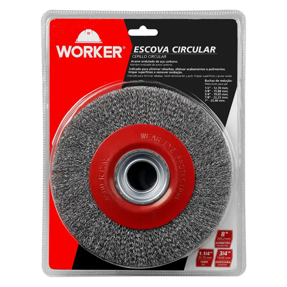 Escova circular em aço ondulado 8 19,05MM Worker — fotografia de referência