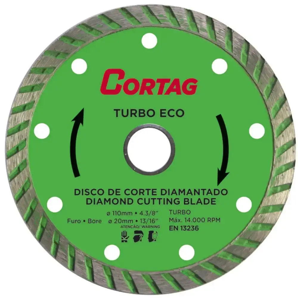 Disco diamantado 4,3/8 POL 110 MM turbo eco Cortag — fotografia de referência