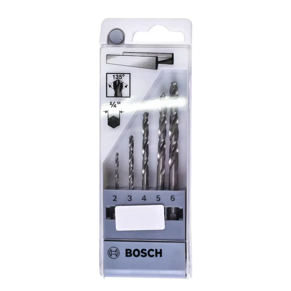 Jogo brocas de aço rápido hss-g 2 à 6 mm Bosch - 5 peç — fotografia 3