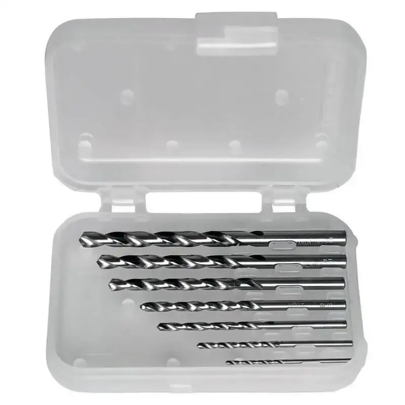 Kit jogo de brocas HSS aço rápido de 1/16 à 1/4 POL com 7 peças Tramontina — fotografia de referência