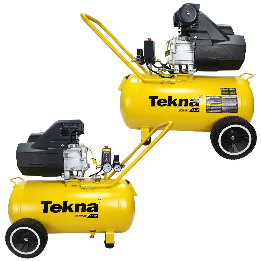 Compressor de ar 2,5HP 8 pés 43 litros lubrificado CP8550T com kit Tekna 220 V — fotografia 6