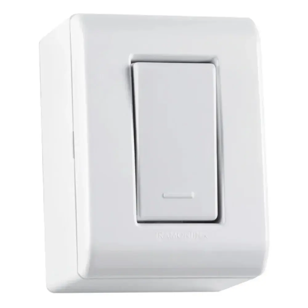 Caixa de sobrepor 1 interruptor 10 a 250 v branca Tramontina — fotografia 3