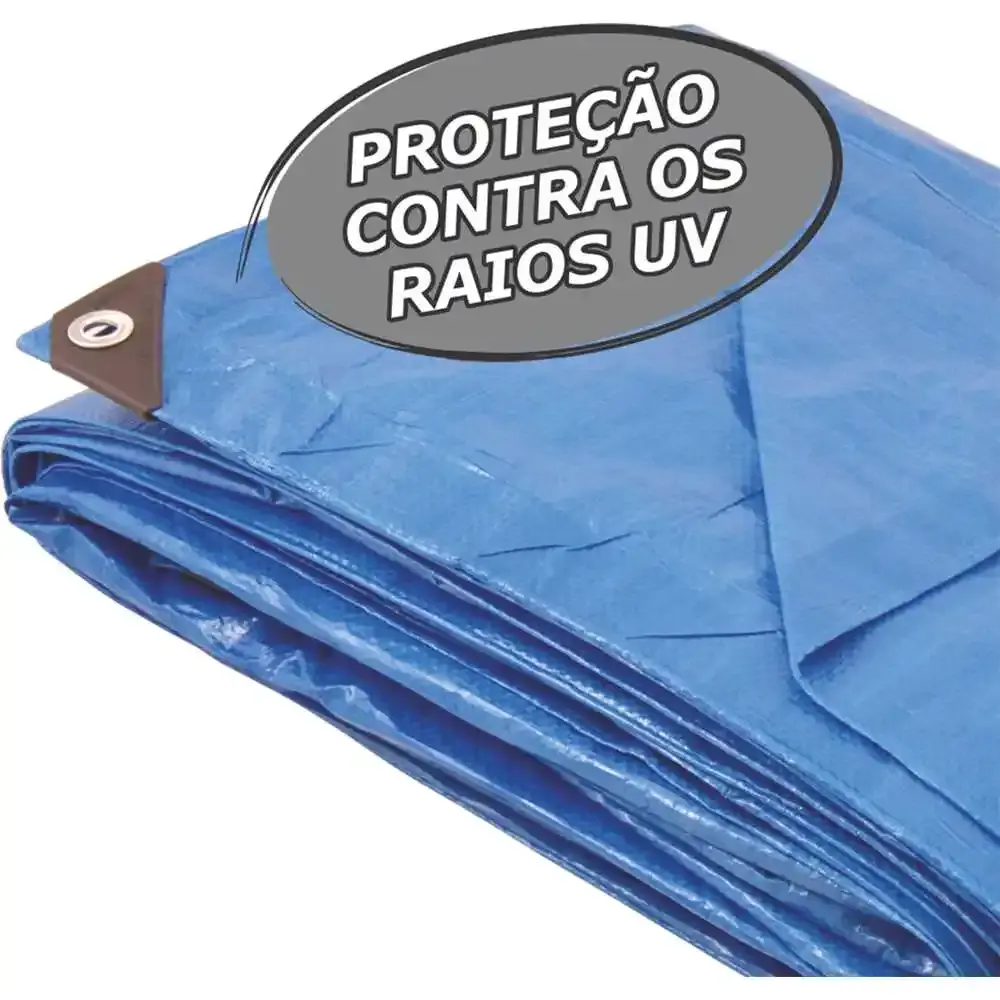 Lona Reforçada de Polietileno Azul 14m x 4m Vonder — fotografia 4
