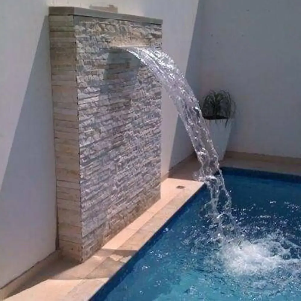 Cascata piscina 60 CM de embutir fibra com bico em inox Evald — fotografia 6