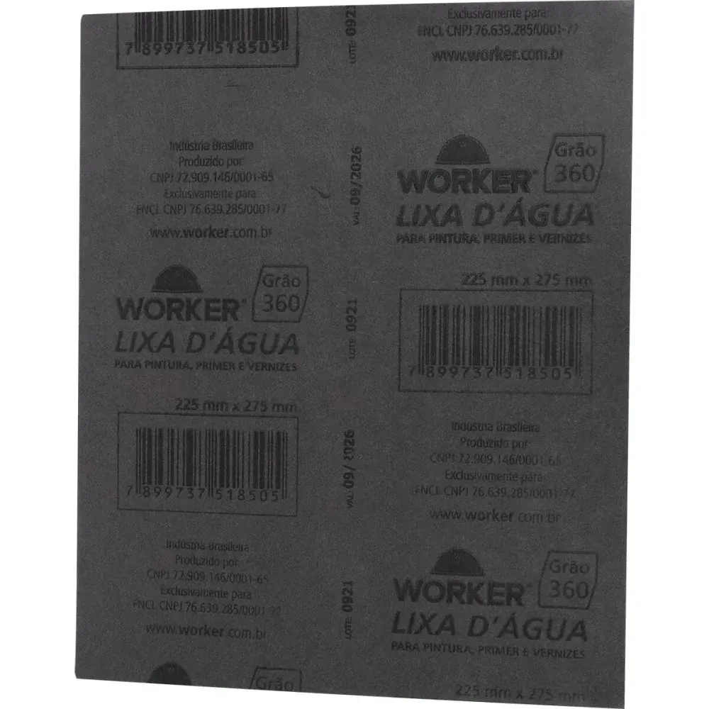 Lixa d água grão 360 225MM x 275MM Worker — fotografia 3