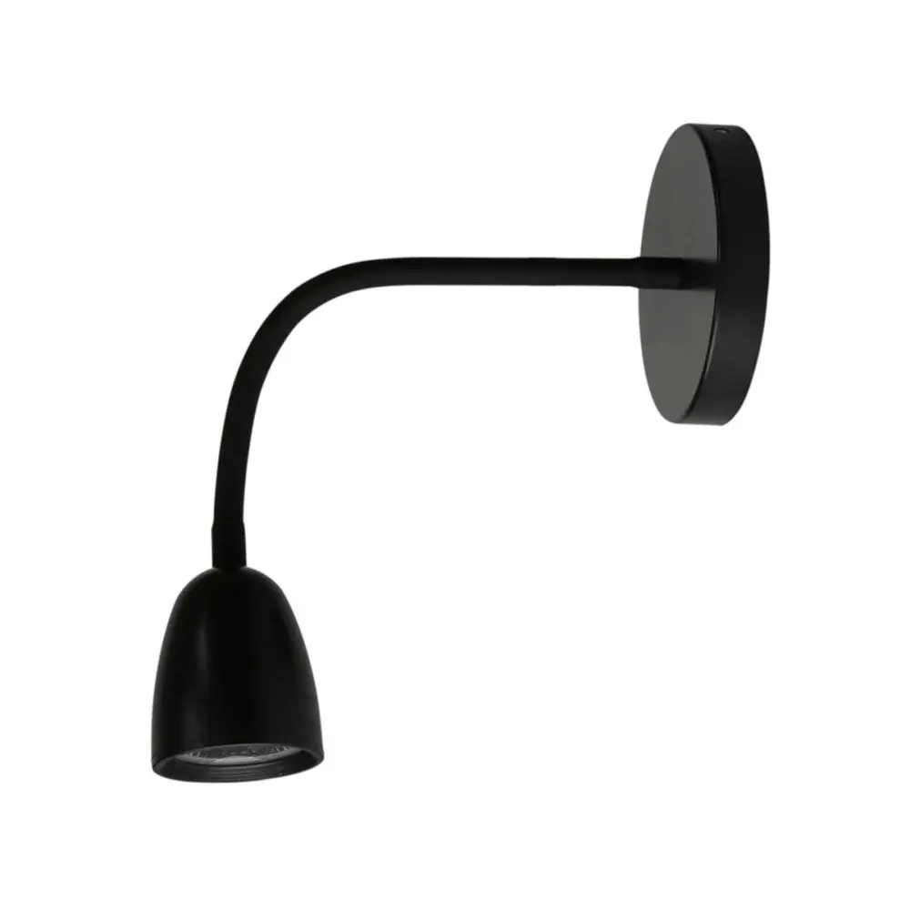 Luminária arandela direct 4W 3000K preta articulável Taschibra