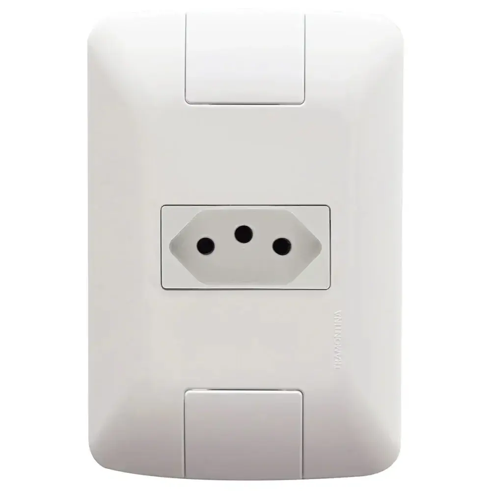 Conjunto com 1 tomada 2P+T 20A branco 250V Tramontina — fotografia 2