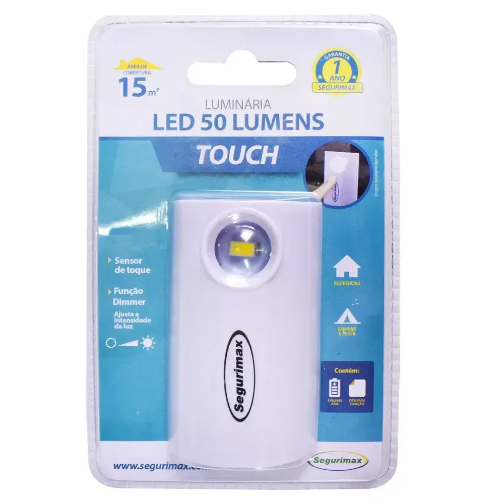 Luminária 50 lúmens touch padrão 25593 Segurimax — fotografia 5
