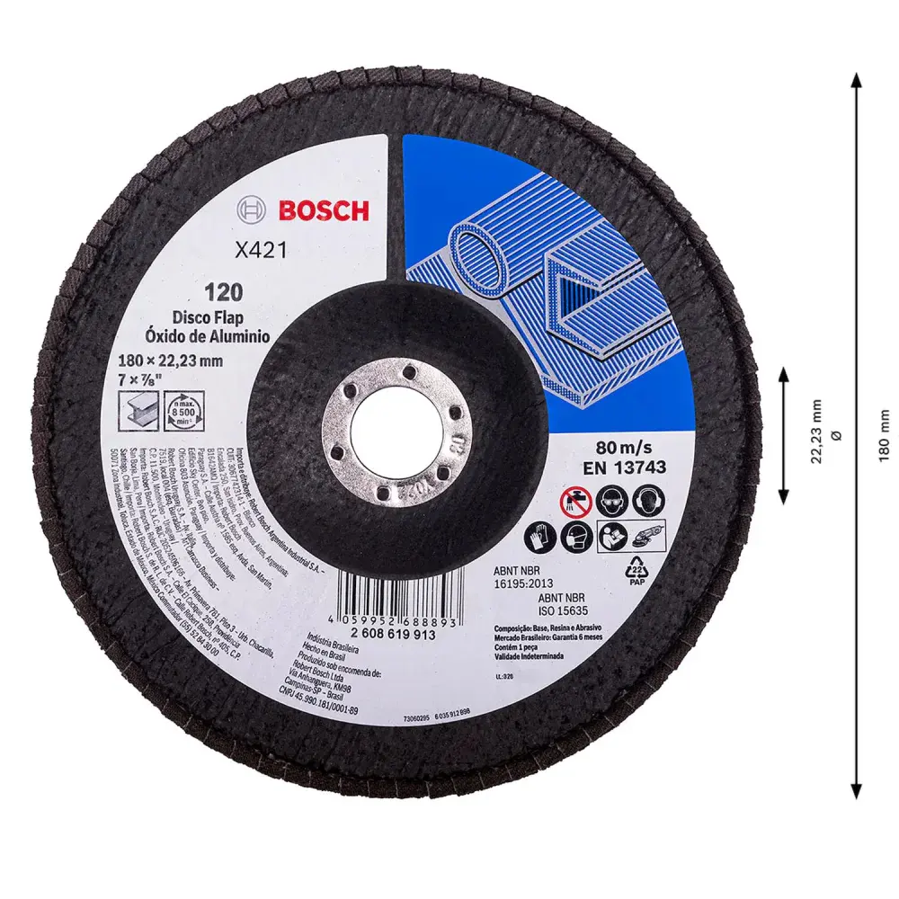 Disco flap curvo G120 180MM Bosch — fotografia 4