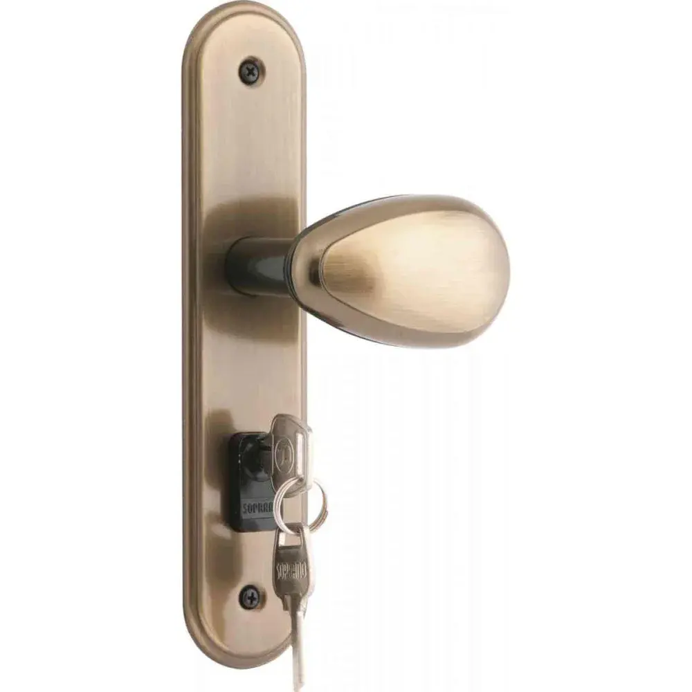 Fechadura bora golf externo py antique brass ESP43 Soprano — fotografia de referência
