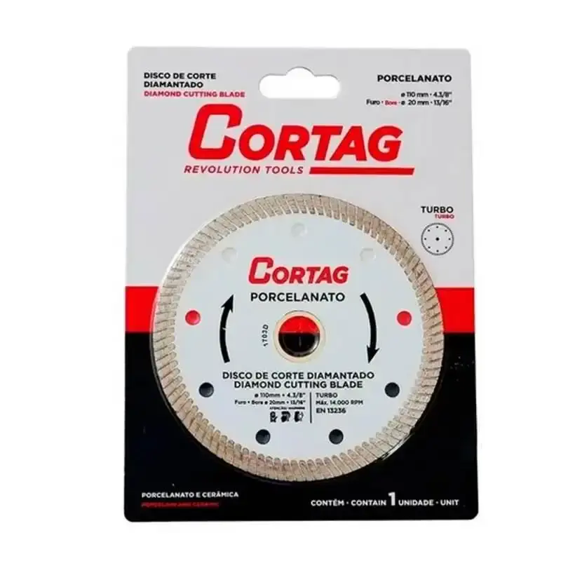 Disco de corte diamantado 4.3/8 POL turbo para porcelanato e cerâmica 60863 Cortag — fotografia 3