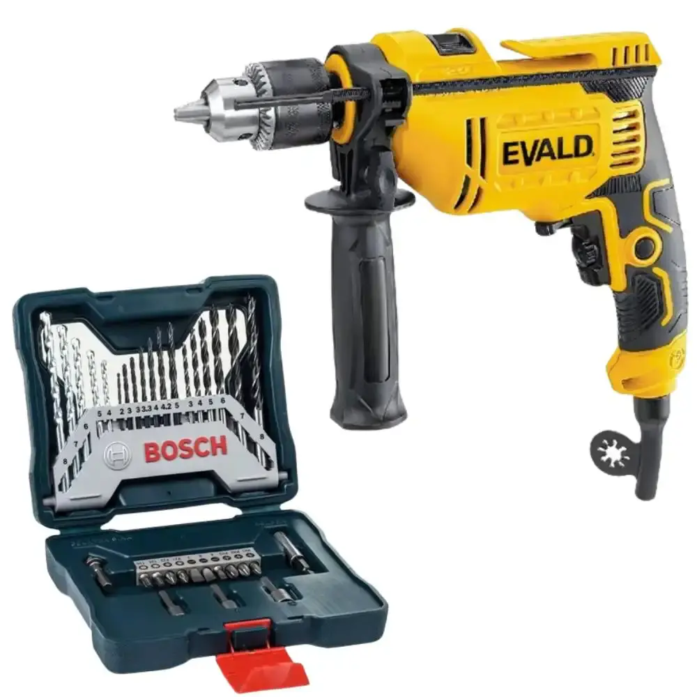 Furadeira Impacto 1/2POL Brocas e Maleta EVALD com Estojo de Brocas 30 peças BOSCH — fotografia de referência