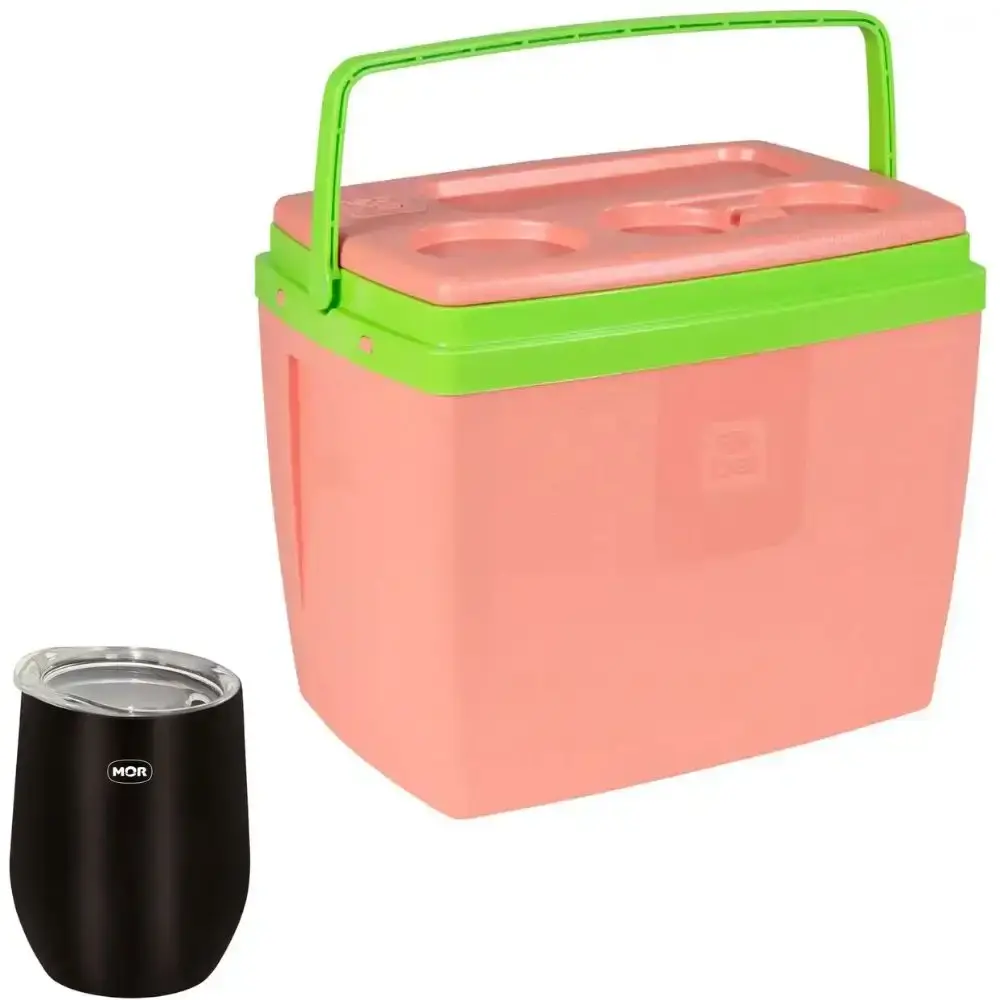 Caixa térmica 19 l Belfix e copo térmico 360ML MOR Rosa — fotografia 11