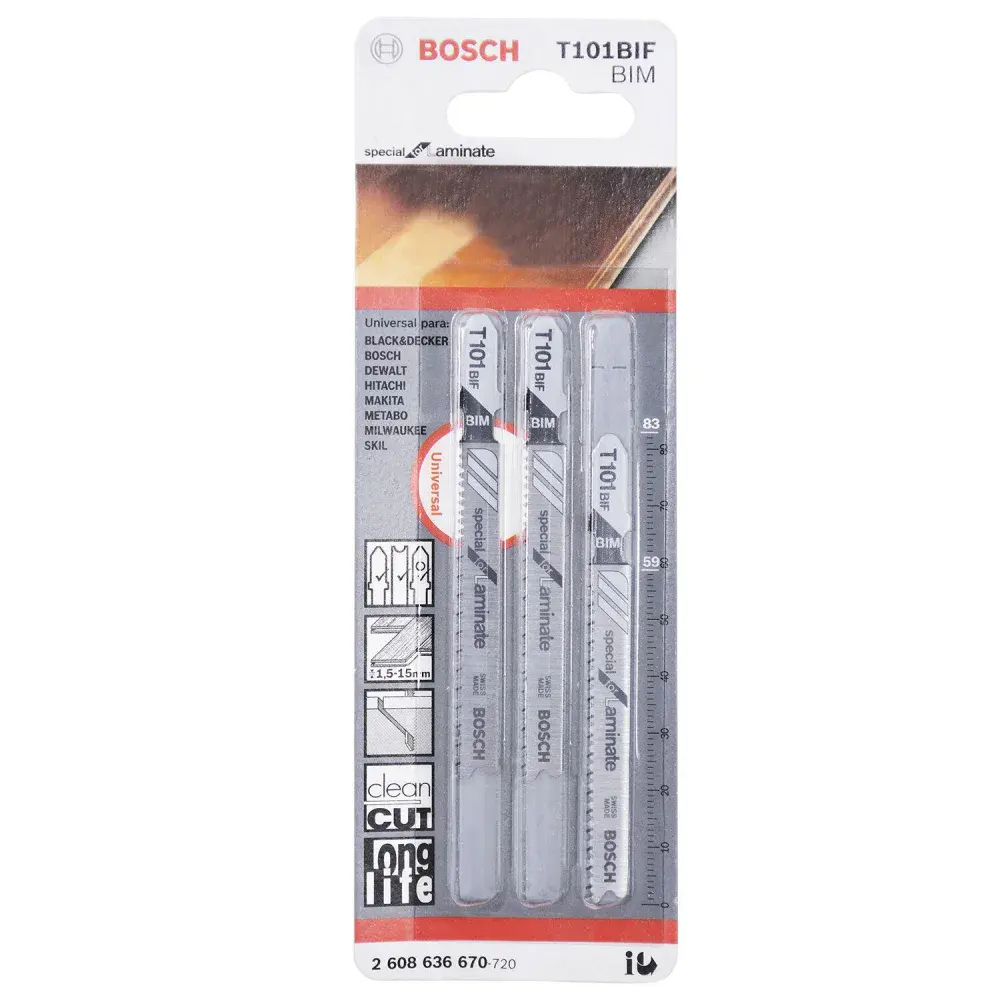 Lâmina de serra tico-tico special for laminate T101BIF Bosch - 3 peç
