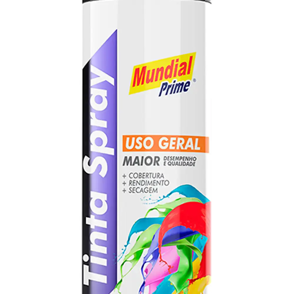 Tinta Spray 400 ml Preto Fosco com 02 Uni MUNDIAL PRIME — fotografia 4