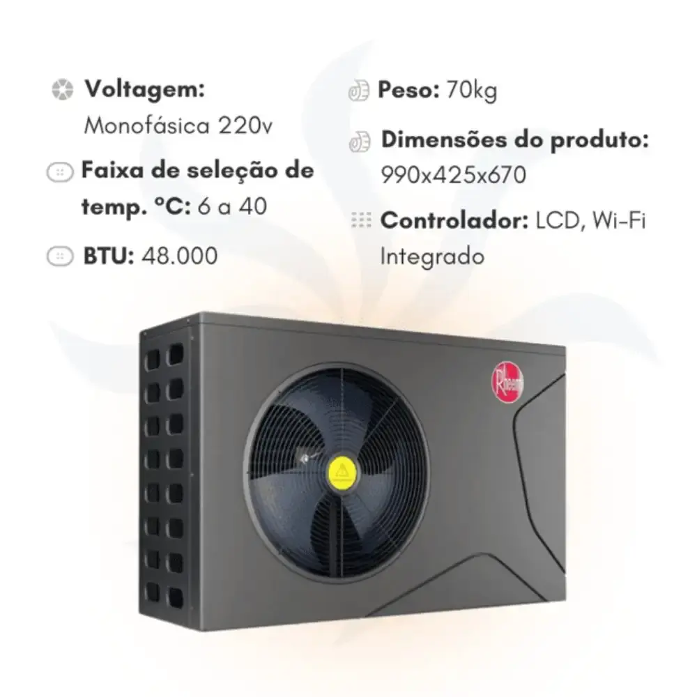Bomba trocador de calor inverter RB 80 80000 btus Rheem 220 V — fotografia 4