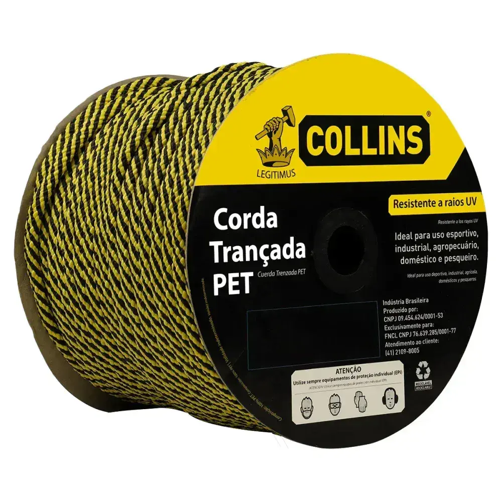 Corda pet trançada colorida 12MMX105M Collins — fotografia 4