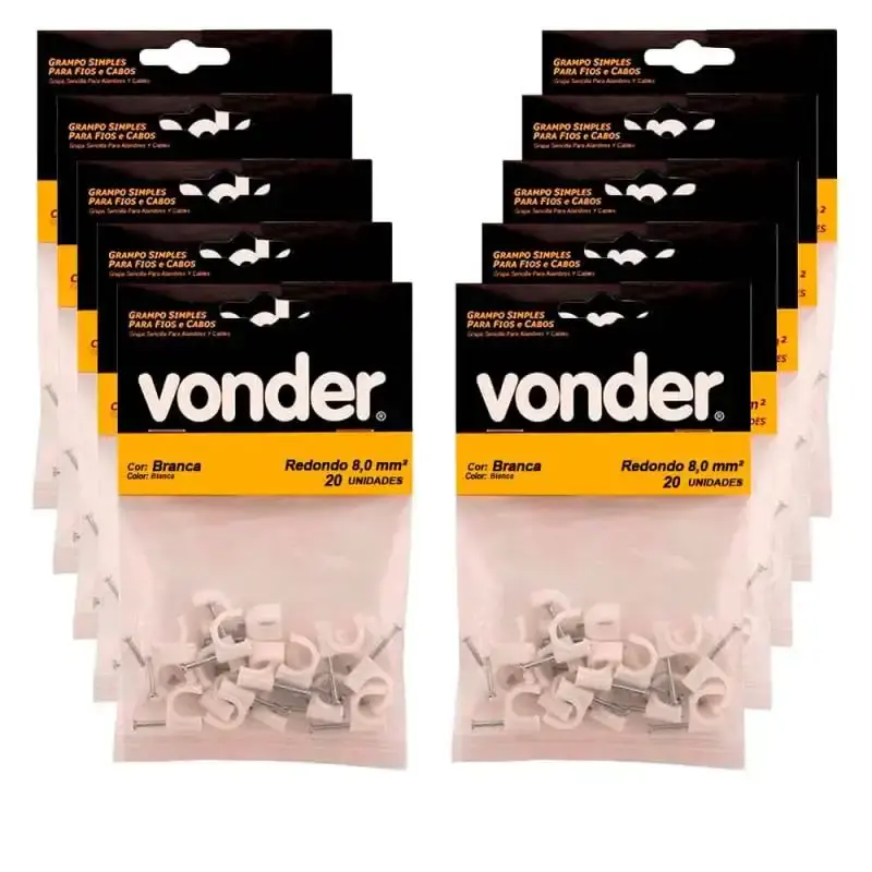 Kit grampos para fios 8.0MM redondo com 200 unidades 2898120006 Vonder — fotografia 2
