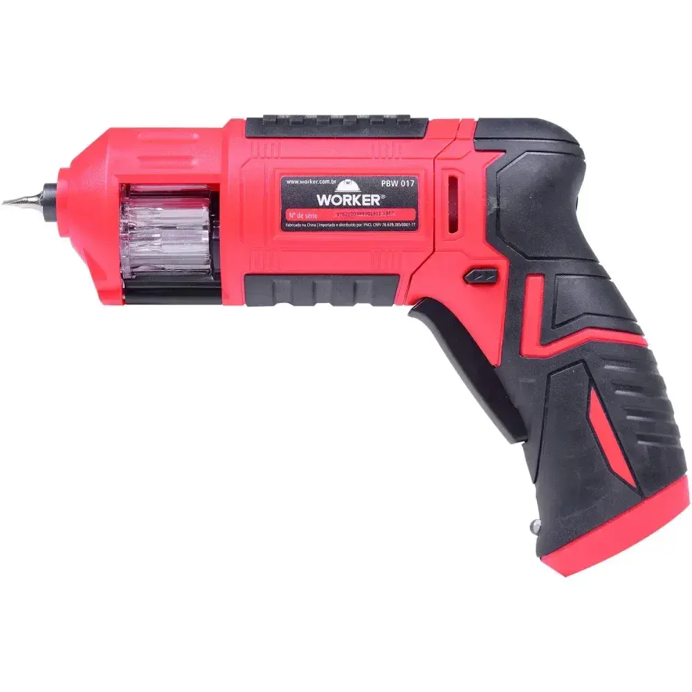 Parafusadeira a bateria pbw 017 com 17 peç 3,6V bivolt Worker — fotografia 8
