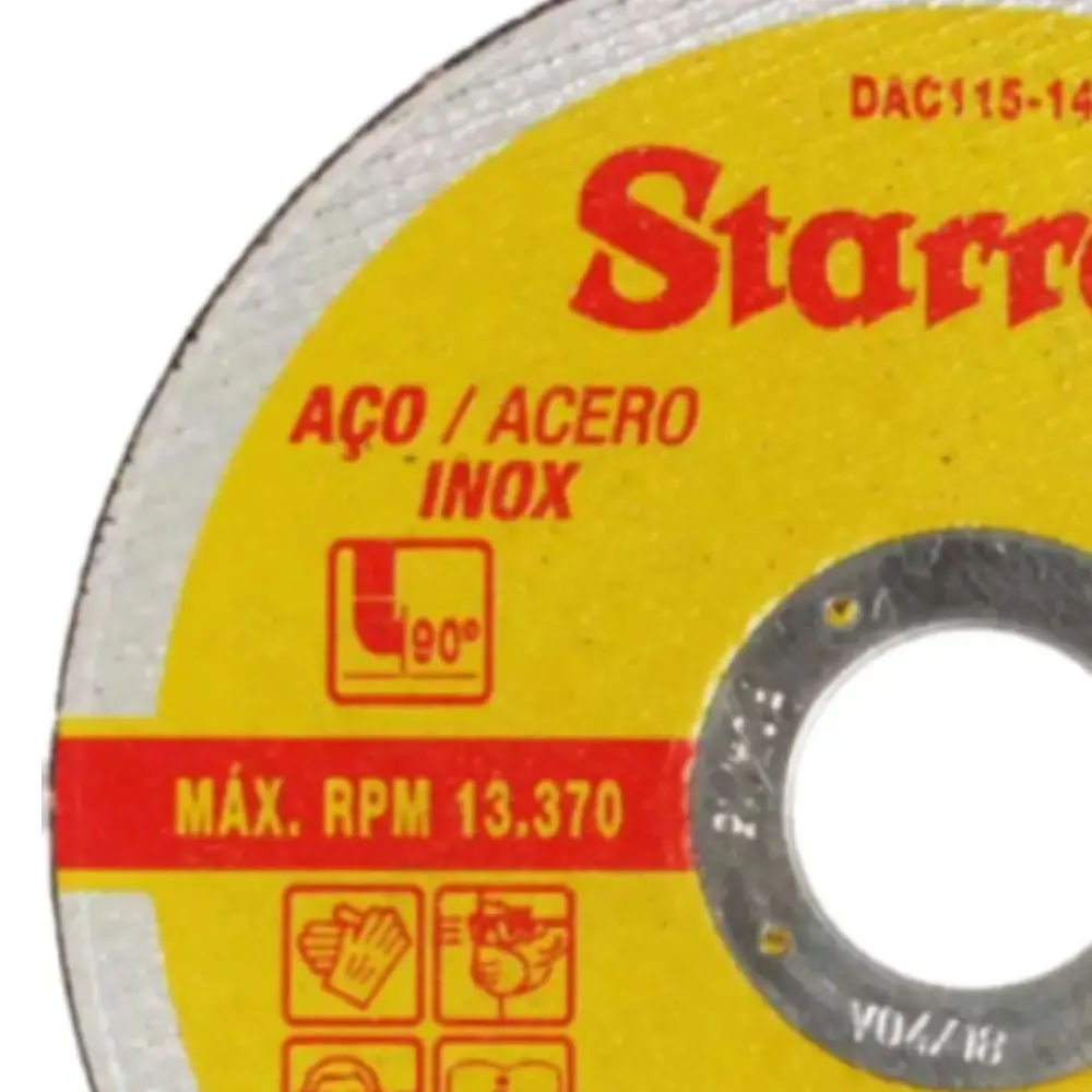 Disco de corte inox 4,5 polegadas 24 unidades DAC115-14 starret Starrett — fotografia 3