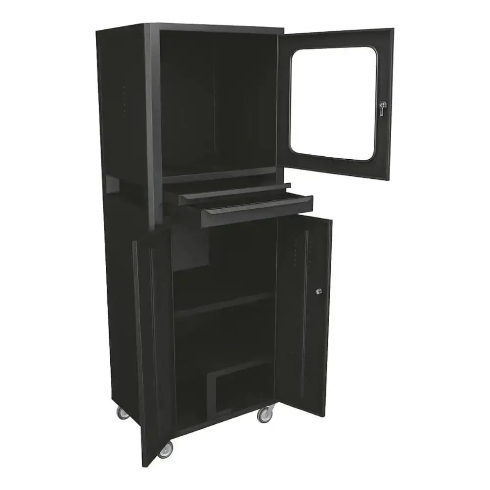 Rack fechado para computador R5 visor vidro temperado Fercar Azul — fotografia 8