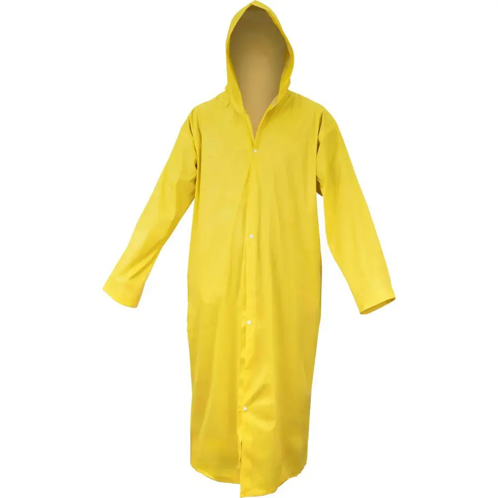 Capa de chuva pvc xg amarela forro Worker — fotografia de referência