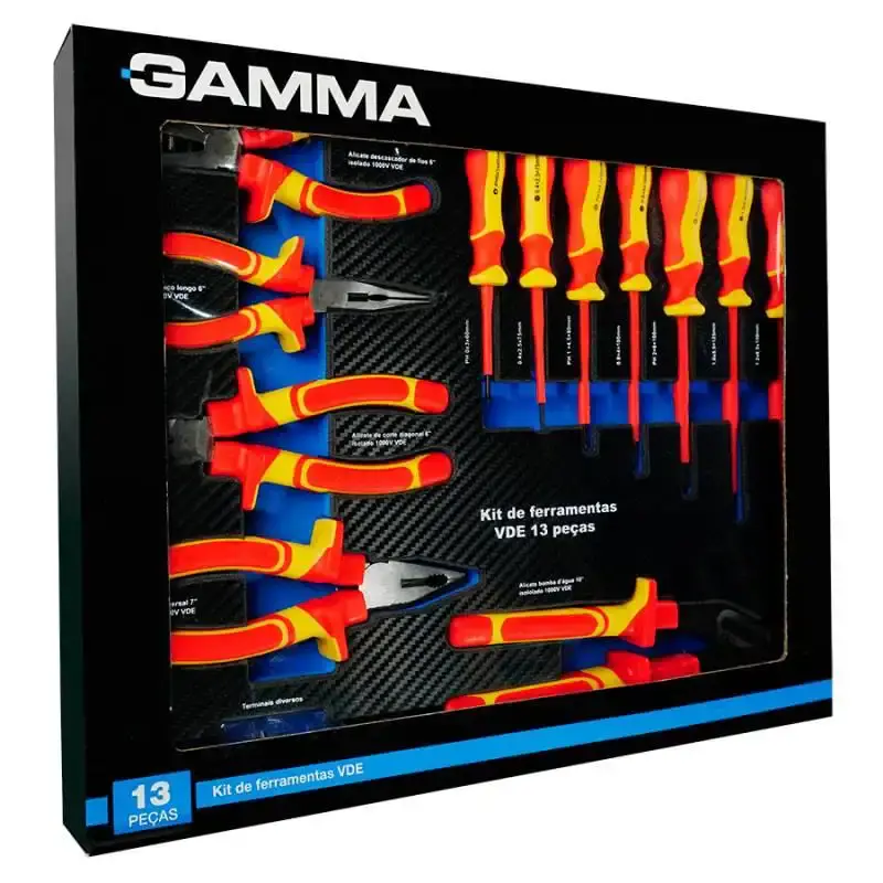 Kit de ferramentas isoladas 1000V VDE com 13 peças G19566AC Gamma — fotografia 4