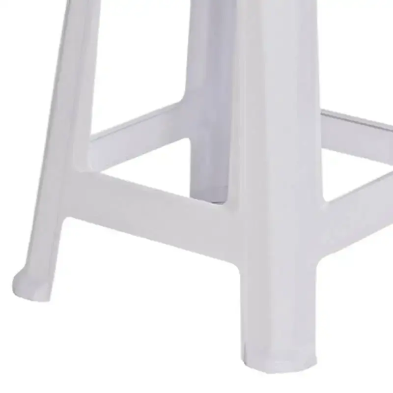 Banqueta tabouret branco empilhável kit com 4 peças dolfin — fotografia 4