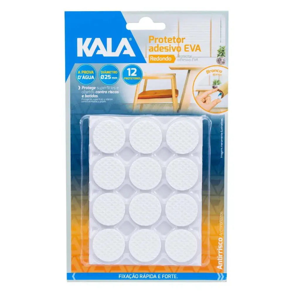 Protetor adesivo eva Kala branco redondo 25MM 12 pcs — fotografia de referência