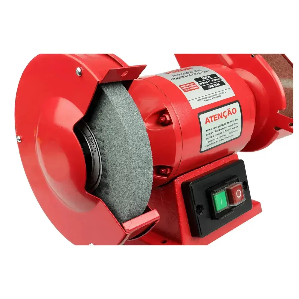 Moto esmeril com lixadeira 360W 60HZ 3450RPM bivolt Worker — fotografia 10