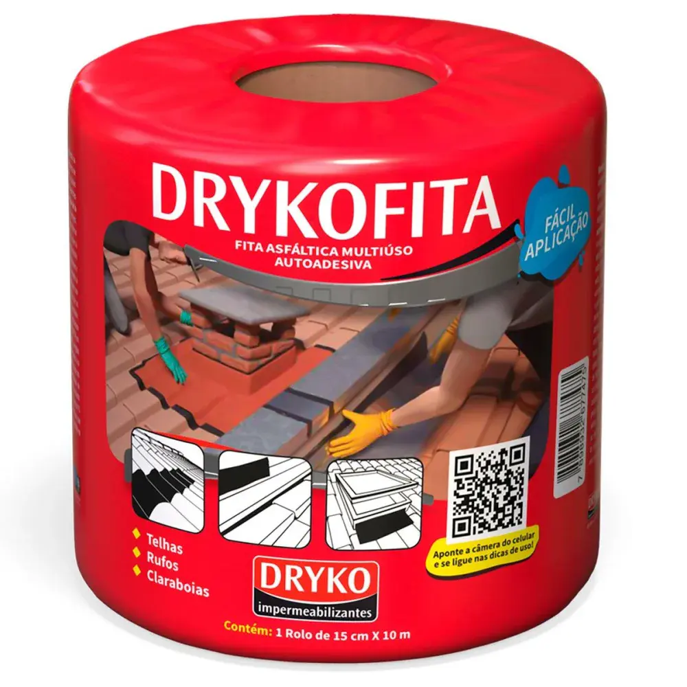 Fita adesiva asfáltica alumínio drykofita 15CMX10M Dryko — fotografia de referência