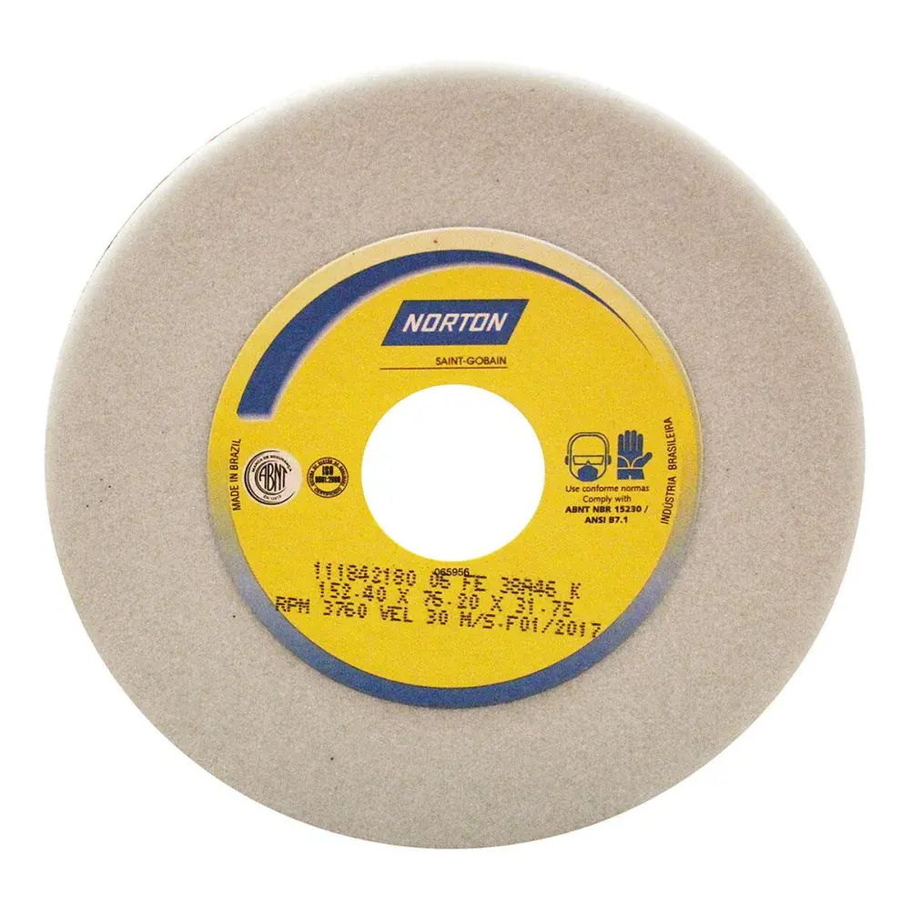 Rebolo reto para afiação super aços 152.40X76.20MM Norton — fotografia de referência