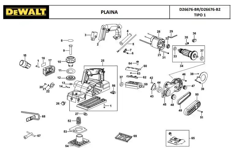 Estator para plaina D26676 120V Dewalt — fotografia 3