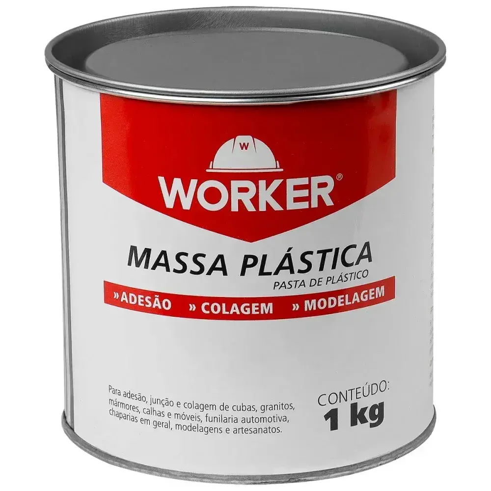 Massa plástica para colagem 1KG cinza Worker — fotografia 6