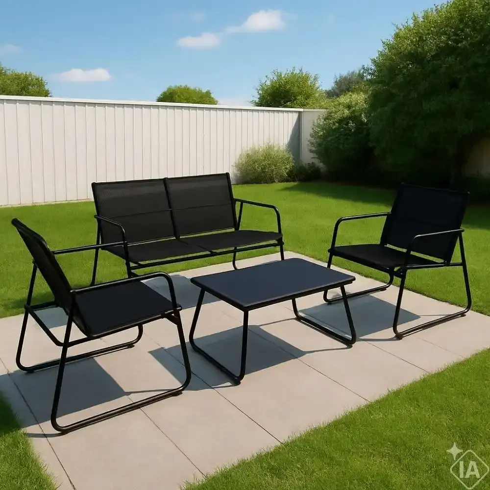 Conjunto de mesa e 3 cadeiras para jardim weekend BEL Marrom Belfix — fotografia 6