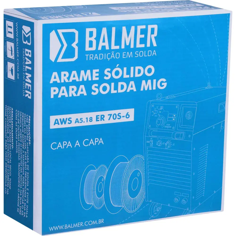 Arame para solda mig capa-capa 0,8MM 15KG Balmer — fotografia 5