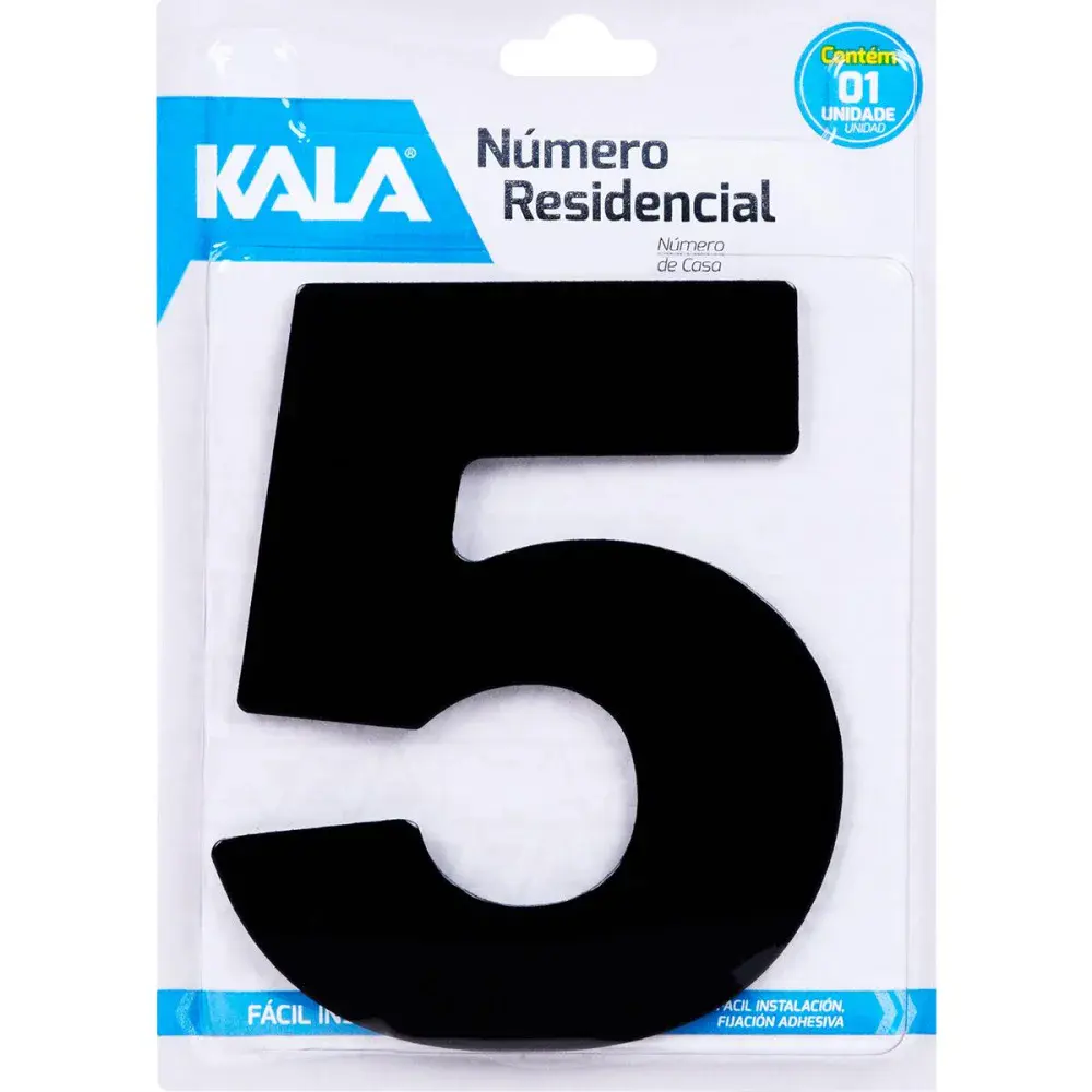 Número residencial N°5 preto 18,5CM Kala — fotografia de referência