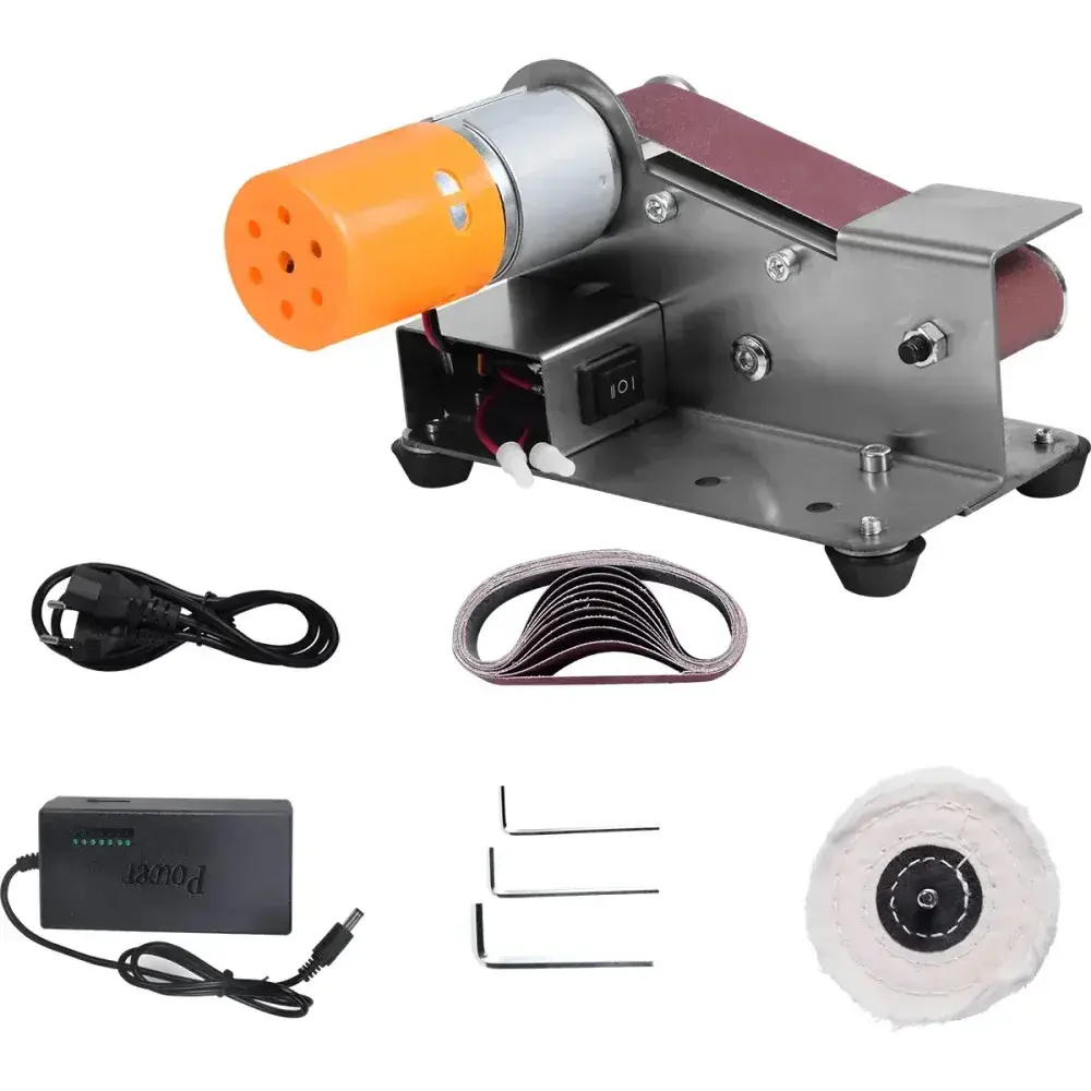 Mini lixadeira de cinta com 10 lixas 330X30MM 9000RPM biv Bumafer — fotografia 6