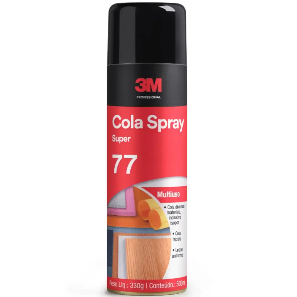 Adesivo spray cola multiuso 330 gramas 77 3M — fotografia de referência