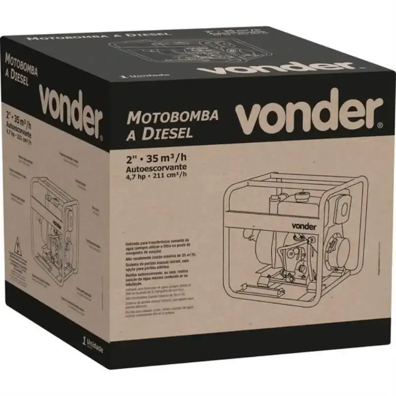 Motobomba à diesel 2 POL 5 HP 4 tempos Vonder — fotografia 3