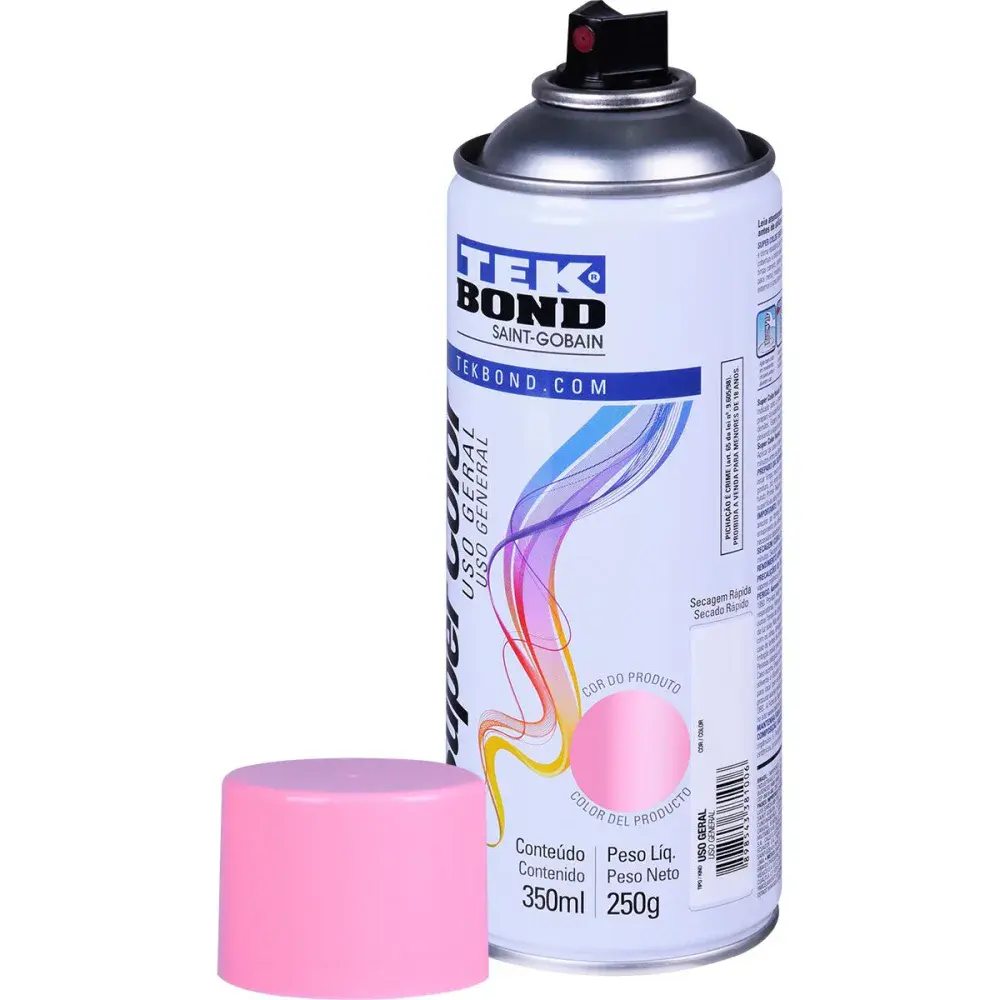 Tinta spray uso geral rosa 350ML Tekbond — fotografia 2